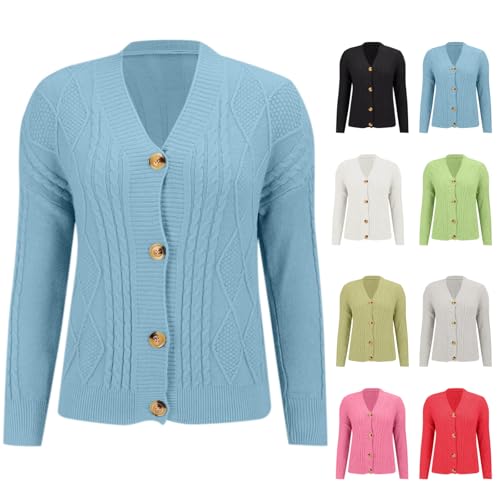 BAUENIEROY sweatshirts for women uk,knitted jumpers,Ladies Jumpers V Neck Sweatshirts for Women UK Cashmere Sweaters Knitted Cardigans Womens Fashion Christmas Pullover Warm Outfit Clothing Blue