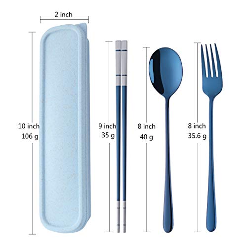 Do Buy 3 PCS Stainless Steel Travel Camping Flatware Set Fork Spoon Chopsticks with Portable Case