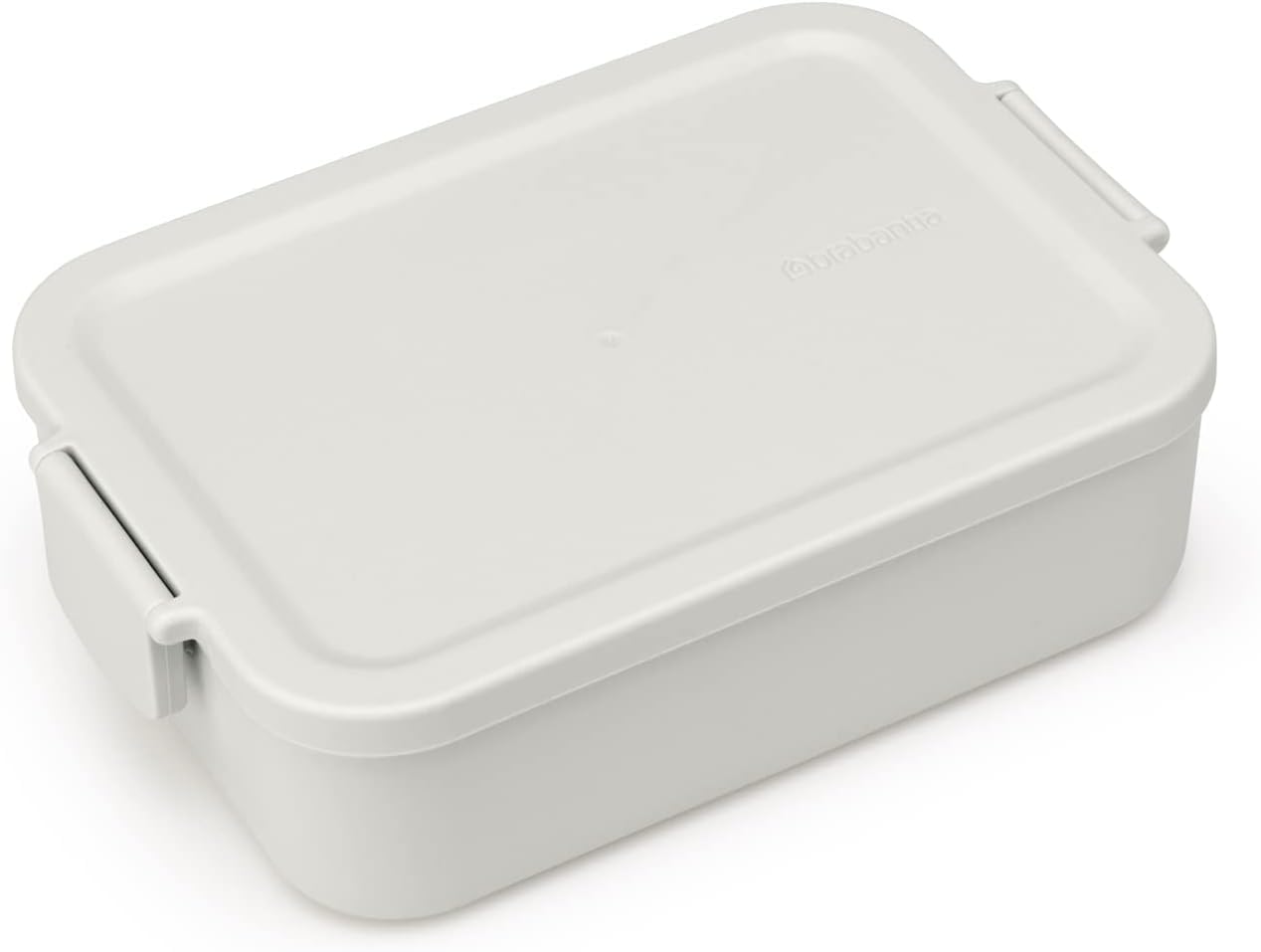 Brabantia - Make & Take Lunch Box - Medium Volume (1.1L) - BPA-Free - Lid with Clips - Suitable for Freezer - Dishwasher & Microwave Safe - Light Grey - 20 x 13.5 x 5.5 cm