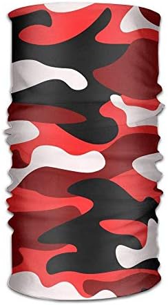 Red Camouflage Unisex Breathable Headband Bandanas Headwear Balaclava Neck Gaiter Magic Scarf UV Protection for Daily Activities