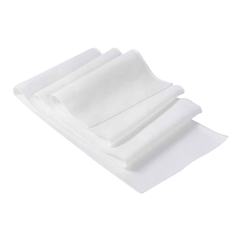 BENECREAT Rib Cuff Fabric, 100x15cm Stretch Fine Ribbing Knit Fabric White Elastic Knit Material for Waistband Neckband Cuffs Jacket Extension, Clothing Accessories