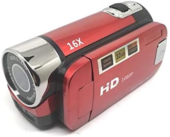 QiKun Home D90 Camera Digital Camera 16MP Ultra HD Camera 180 Degree Rotation Flip Screen Camera Digital Camera SLR 4X Digital Zoom Red