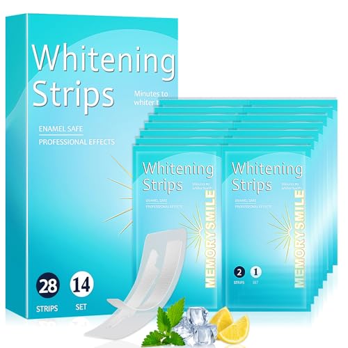 28 Unidades Tiras Blanqueadoras De Dientes, Teeth Whitening Strips, Reduce Eficazmente La Decoloración Dental, Fácil Aplicación En Casa, Refresca Respiración