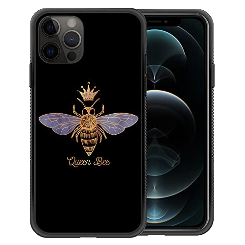 ZHEGAILIAN Compatible with iPhone 12 Pro Max Case,Pattern Design Hard PC Back Cover Non-Slip Soft TPU Protective Case for iPhone 12 Pro Max for Women 6.7inch-Queen Bee