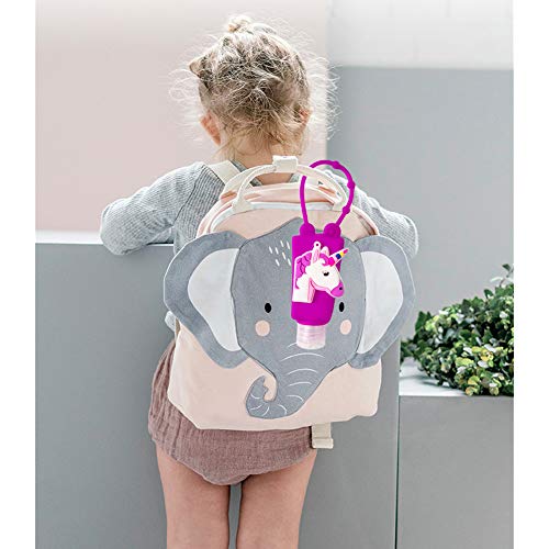 DANUC Unicorn Kids Adults Empty Travel Size Hand Sanitizer Bottles Case With Keychain Holder, Mini Pocket Thieves Hand Sanitizer Holder For Backpack Purse Bulk 1 oz 5pcs Flip Cap Reusable Bottle