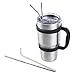 30 oz Tumbler hand shank - 30 Oz Stainless Steel Insulated Tumbler Mug Handle+2PC Straws+1PC Cleaning Brush+Spill And Splash Resistant Lid With Slider