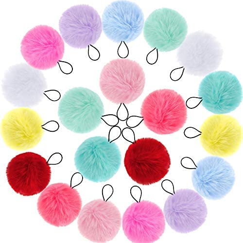 Buy Pom Pom Hair Ties, Pom Pom Elastic Hair Ties Hair Pom Poms Fluffy