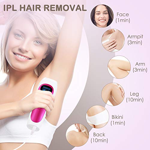 Epilatore Luce Pulsata Laser Peli Donna con Sistema di Depilazione IPL 999,900 e 5 Livelli di Energia e 2 Modalità del\'uso Perfetto per Viso/Schiena/Bikini/Ascelle