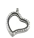 Ben Junot USA - Original Set Heart Shape Locket Necklace - Genuine 316 Surgical Stainless Steel +12 Heart Charms +3 Christian Charms