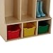 ECR4Kids Streamline 3-Section Toddler Coat Locker with Bench, Kids Furniture, Natural