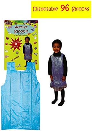 krafters korner Disposable Children's Painting Artist Apron Smocks 24 4Pks = 96 Total