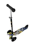 Kool KiDz Adjustable Light Up Kids Push 3 wheel Kick Scooter for Girls Boys Hip Hop Grafitti (Graffiti 1)