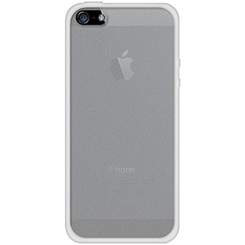 Amzer TPU PolyCarbonate Snap On Hybrid Case Cover for Apple iPhone 5, iPhone 5S, iPhone SE (Fits All Carriers) - Clear/ White