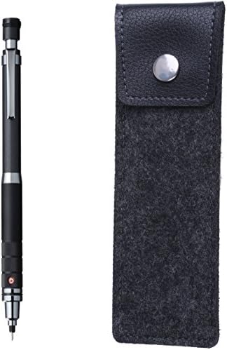 uni Kuru Toga Gun Metallic Mechanical Pencil with black felt pen case (Black)