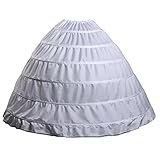 Wantdo Women's Wedding Gown Bridal Crinoline Petticoat Hoop Skirt One Size White