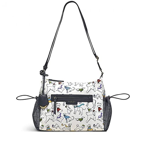 Radley of London Off on an Adventure Recycled Polyester Medium Zip Top Crossbody Bag in Chalk, 72