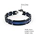 WANGOK Men Bracelet Stainless Steel Bracelets Black and Blue Links with Fashion Sand Blasting Bracelets for Men in 7.9-8.5