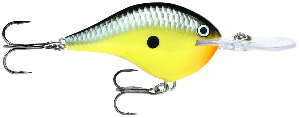 Rapala Dives-To Series Lure with Two No. 5 Hooks, 1.8 m Swimming Depth, 5 cm Size, Old School