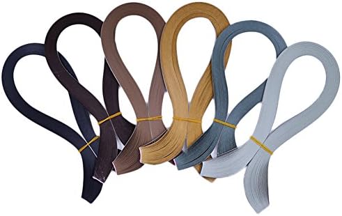 Qingsun Paper Quilling Strips Set 720 Strips 6 Colors Quilling Paper Strips 54 cm Length 5mm Width Quilling Paper (Black Series-5mm54cm)