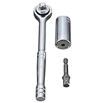 Universal Socket Wrench, Drillpro 3Pcs Multi-function Universal Socket Adapter with Power Drill Adapter 7mm to 19mm