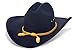Western Cowboy Hat - Cattleman's with Cavalry Band - Black Size 7 1/2 (23 3/4 inches)