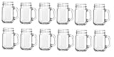Libbey Drinking Mason Jar with Handle, 16 -Ounce, Set of 12