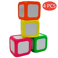 Macro Giant 3.4 Inch Foam Dry Erase Block, Set of 4, Neon Red & Neon Orange & Neon Yellow & Neon Green, Magnetic, Teaching Learning Aid Tool, Kid Toy, Versatile Learning