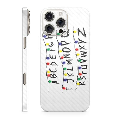 Carbon Fiber Phone Skin Compatible with Apple iPhone 16 Pro Max - Stranger Alph…