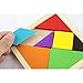 Acekid Children Rainbow Color Wooden Tangram 7 Piece Puzzle Tangram Educational Jigsaw Puzzle Toys