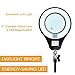 LED Magnifying Lamp, PHIVE Daylight Bright Magnifier Desk Lamp, Dimmable Task Lamp with Clamp, 5 Diopter, 5