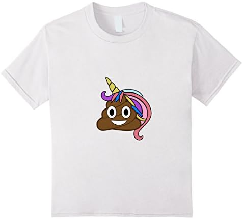 Kids Emoji Unicorn Poop Funny T-Shirt Magical Rainbow Gift 8 White