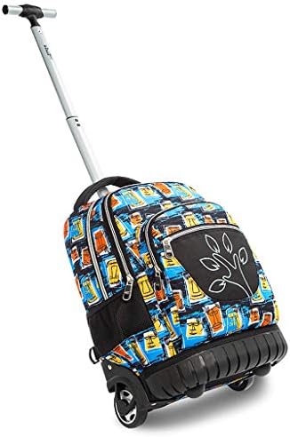 18 inch Backpack Trolley - Printing Schoolbag Girls Boys Backpack 6 wheels Durable Rolling Bookbag