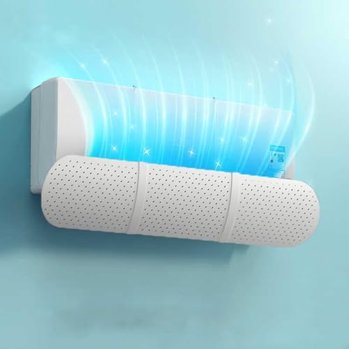 Universal Air Conditioner Deflector, Adjustable Windshield Air Conditioning Shield, Cold/Warm, for Home/Office, Elderly, Baby, Pregnant Women (White)