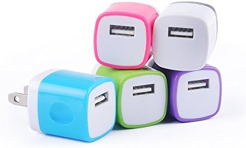 USB Wall Charger, Sixsim 5Pack 1A/5V Wall Charger Plug Charging Block Brick Charger Cube Box Compatible iPhone SE/11/11 Pro/XS MAX/X/8/7/6 Plus, iPad, Samsung S10e S10 S9 S8, Note 10+ 10 9 8, LG, HTC