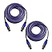 Yoico 2Pcs 50 Feet Professional Speakon to Speakon Cables Wire Speaker Audio Amplifier Cord 7mm with Twist Lock