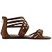 Ollio Women's Shoe Gladiator Strappy Zip Closure Multi Color Sandal