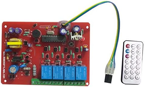 Robosoft Labs IR Infrared 4 Ch Remote Control Wireless Home Automation Lights/Fans on/Off Module (Red)