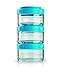 BlenderBottle GoStak Twist n' Lock Storage Jars, 60cc 3-Pak, Aqua