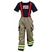 Fully Involved Stitching Firefighter Personalized Tan 2-Piece Toddler Outfit (5/6)