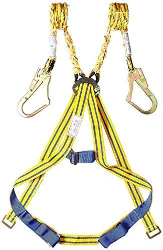 Kiya Safety Belt Harness with Scaffolding Hook Double Lanyard Yellow