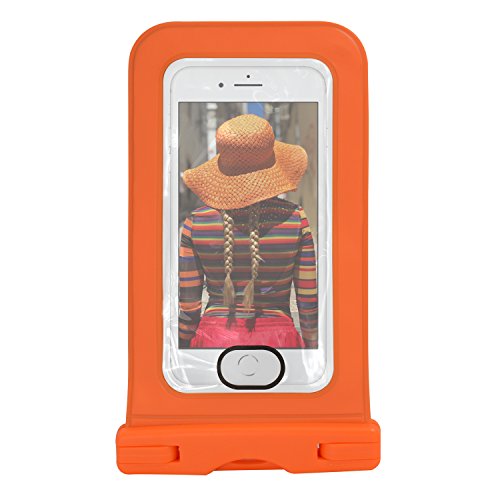 Universal Waterproof Case, HONEST KIN CellPhone Dry Bag Phone Pouch [Support for touch ID fingerprint]for iPhone 8/7/7 Plus/6S/6/6S Plus/SE/5S, Samsung Galaxy S8/S8 Plus/Note 8 6 5 up to 6.0''(Orange)