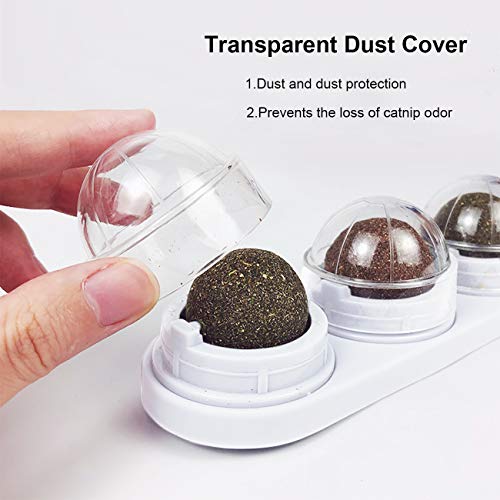Malier Catnip Toys for Cat Catnip Edible Balls Playing Toys, Rotatable Licking Treats Ball Contains Solid Natural Catnip, Stimulating Appetit - Thumbnail 4