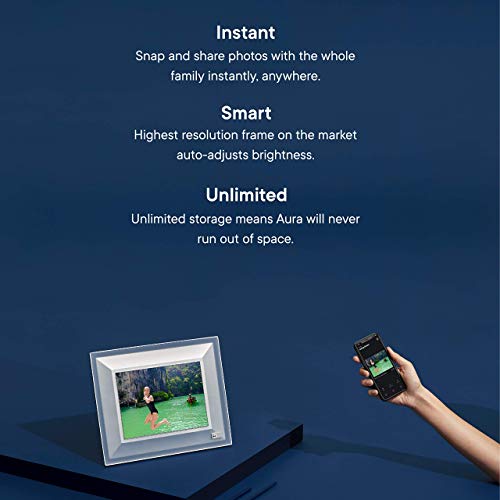 AURA Frames - Oprah's Favorite Things List 2016 - Digital Photo Frame, Add Photos from iPhone & Android App, 9.7” HD Display, Unlimited Storage, Motion and Light Sensor, Wi-Fi, Facial Recognition
