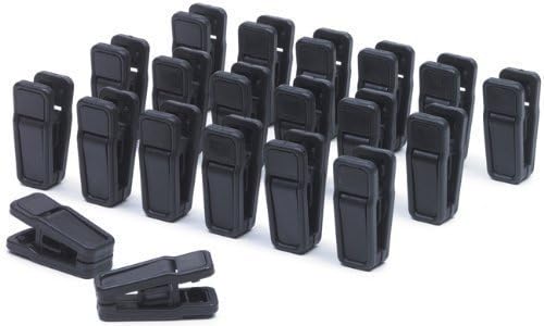 CHHR Set of 20, Black Ultra Slim Finger Clips Plastic Clips for Flocked Garment Trouser Hangers