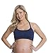 Cake Lingerie Women's Nursing Bra Wireless Cotton Candy Seamless Maternity Bra Racerback Medium Navy