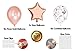 Rose Gold Confetti Balloons Party Decoration Set for Happy Birthday Baby|Bridal Shower Sweet Wedding Pink Bachelorette Engagement Latex Star Foil Pack 18-12 inch