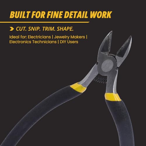 SENSH Mini Side Cutting Plier 5 Inch (125mm) High Carbon Steel Forged, Heat Treated Heavy Duty Cutter with Strong Shear Force and Double Dipped Grip Handle 2