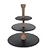 Boska Wooden Serving Party Tower - 3 Layer Best for Cheese, Tapas, Bread, and Desserts Presentation - Board Slab with Non-Slip Feet - Cutting and Charcuterie Board - Dishwasher Safe