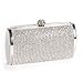 Anladia Shimmering All-Over Diamante Covered Evening Bag Small Box Shape Clutch