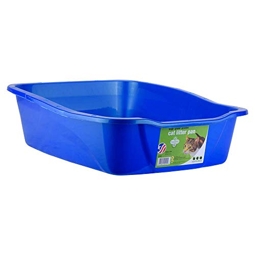 Van Ness Pets Medium Open Cat Litter Box, SpaceSaving Pan Size, Blue